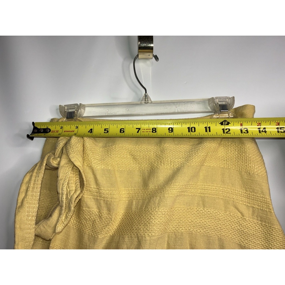 Free People Skirt Wrap Around Self Tie Belt Size XL Yellow Cotton Textured Mini - Picture 4 of 6